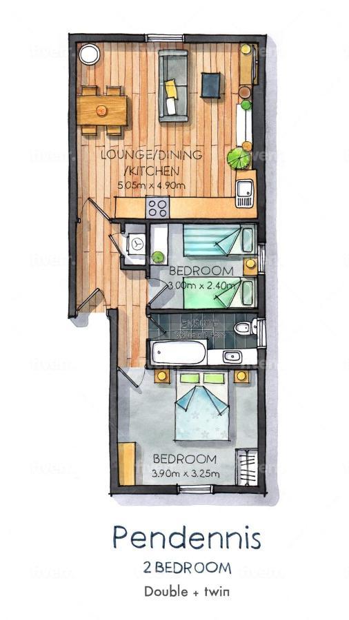 Pendennis - Bright Victorian Flat, Sea Views & Close To Beach 팰머스 외부 사진
